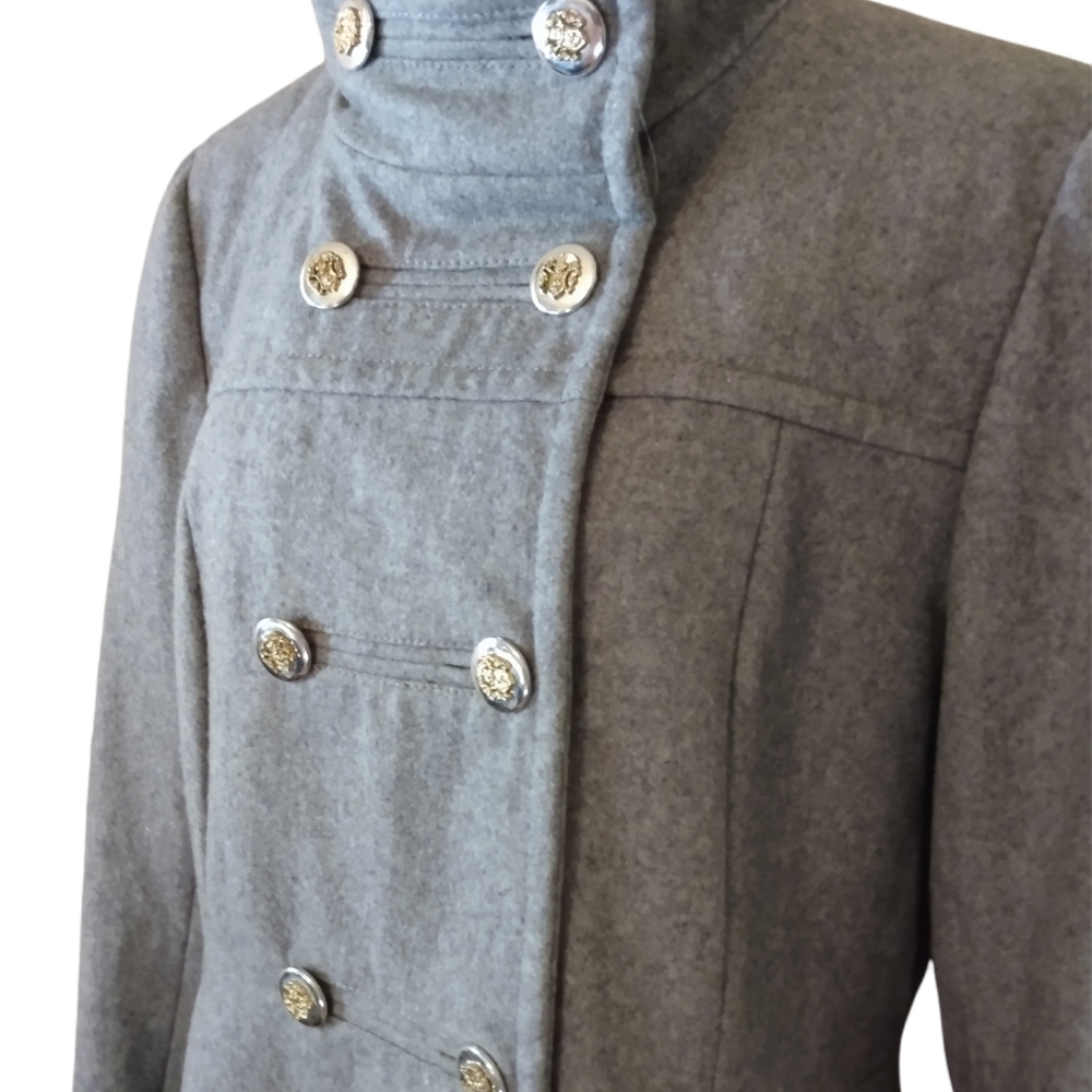 Women's Black Rivet Coat - Picture 2 of 6